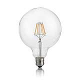 Лампа светодиодная филаментная Ideal Lux E27 8W 3000K шар прозрачная 101347