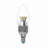 Лампочка Uniel LED-C37P-5W/NW/E14/CL/DIM