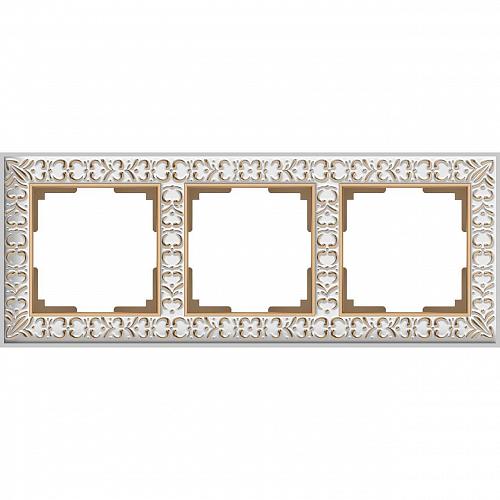 Рамка Werkel Antik на 3 поста белое золото WL07-Frame-01 4690389099199