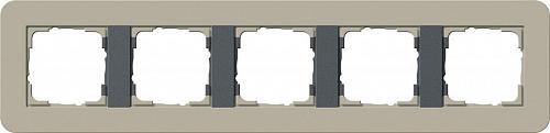 Рамка 5-постовая Gira E3 серо-бежевый/антрацит 0215428