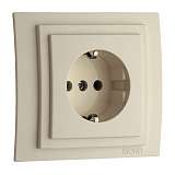 Розетка 2К+З Mono Electric Larissa 16A 250V винтовое подключение крем 103-171721-117