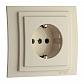 Розетка 2К+З Mono Electric Larissa 16A 250V винтовое подключение крем 103-171721-117 - фото №1