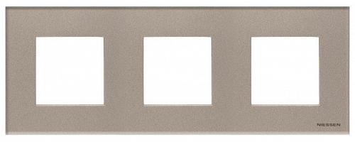 Рамка 3-постовая ABB Zenit стекло брызги шампанского 2CLA227300N3901