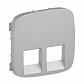 Лицевая панель Legrand Valena Allure розетки телефонной RJ-11/Ethernet RJ-45 алюминий 755427 - фото №1