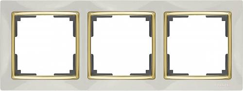 Рамка Werkel Snabb на 3 поста слоновая кость/золото WL03-Frame-03-ivory/GD 4690389083907