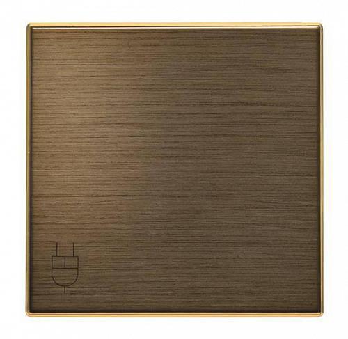 Лицевая панель ABB Sky розетки Schuko с/з с крышкой античная латунь 2CLA858810A1201