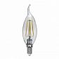 Лампа светодиодная филаментная Uniel E14 6W 3000K прозрачная LED-CW35-6W/WW/E14/CL PLS02W UL-00000200 - фото №1