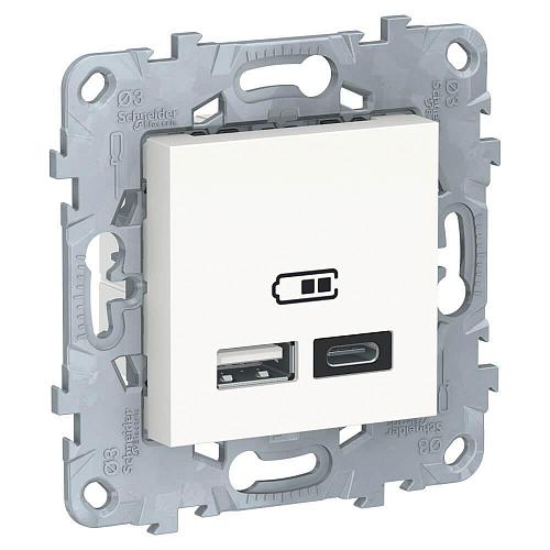 Розетка компьютерная USBx2 Schneider Electric Unica New тип А+С NU501818