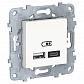 Розетка компьютерная USBx2 Schneider Electric Unica New тип А+С NU501818 - фото №1