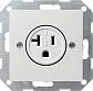 Розетка Gira System 55 20A 125V винтовой зажим Американский стандарт чисто-белый шелковисто-матовый 048727 - фото №1