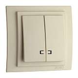 Выключатель Mono Electric Larissa двухклавишный с подсветкой крем 103-171725-103