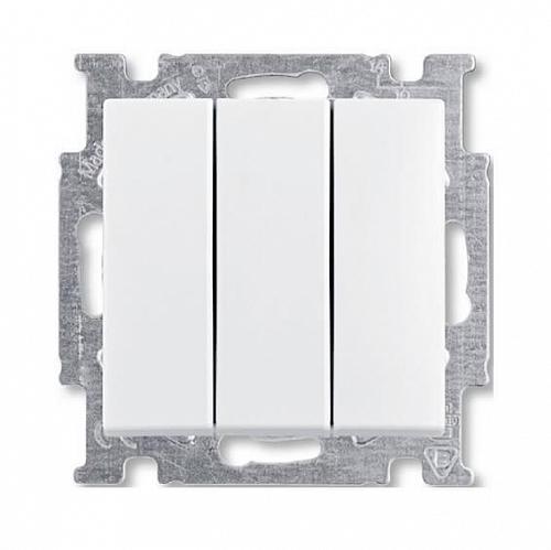 Выключатель трехклавишный ABB Basic55 16A 250V альпийский белый 2CKA001012A2155