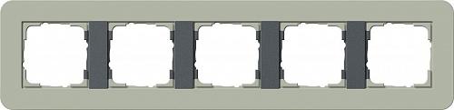 Рамка 5-постовая Gira E3 серо-зеленый/антрацит 0215425