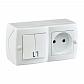 Выключатель - розетка Mono Electric Octans IP20 двухклавишный - 2К белый 104-010101-182 - фото №1