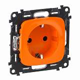 Розетка Legrand Valena Allure 16A 250V с/з с защитными шторками безвинтовой зажим оранжевая 754981