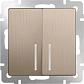Выключатель Werkel двухклавишный проходной с подсветкой шампань рифленый WL10-SW-2G-2W-LED 4690389085338 - фото №1