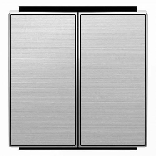 Лицевая панель ABB Sky выключателя двухклавишного нержавеющая сталь 2CLA851100A1401