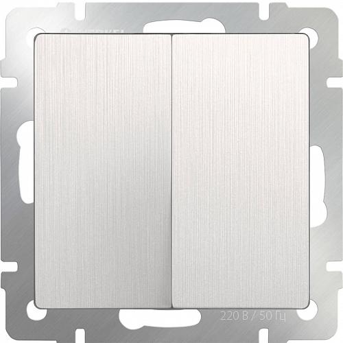 Выключатель Werkel двухклавишный перламутровый рифленый WL13-SW-2G 4690389124419