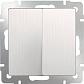 Выключатель Werkel двухклавишный перламутровый рифленый WL13-SW-2G 4690389124419 - фото №1