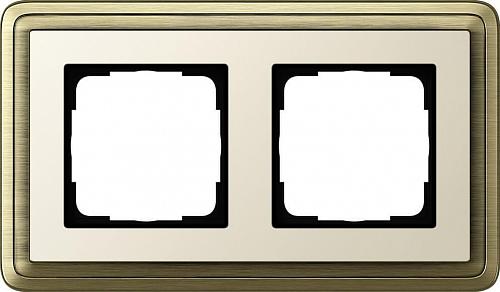 Рамка 2-постовая Gira ClassiX бронза/кремовый 0212623