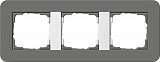 Рамка 3-постовая Gira E3 темно-серый/белый глянцевый 0213413