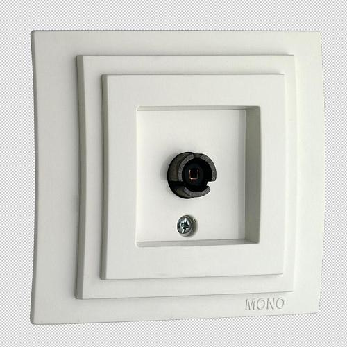 Розетка TV проходная Mono Electric Larissa универсальная экран белый 103-191905-137