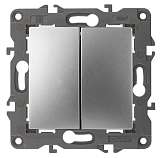 Переключатель двухклавишный ЭРА Elegance 10AX 250V 14-1106-03 Б0034245