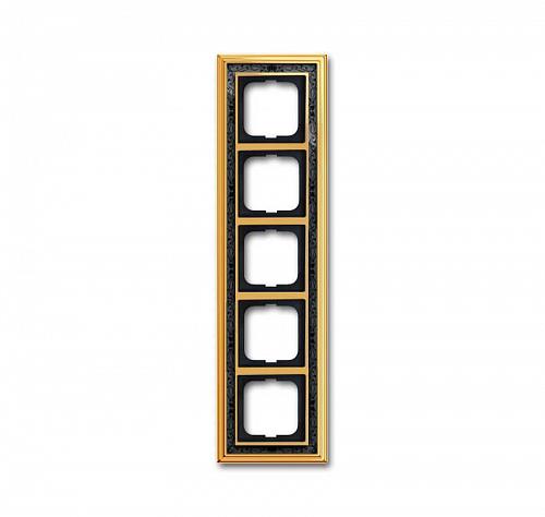 Рамка 5-постовая ABB Dynasty латунь полированная/черная роспись 2CKA001754A4579