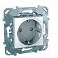 Розетка Schneider Electric Unica с/з со шторками б/зажим клеммы 16A 250V MGU5.057.18ZD - фото №1