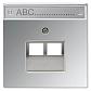 Накладка 2-ой наклонной телефонной/компьютерной розетки с полем для надписи Jung LS 990 блестящий хром GCR2969-2NAUA - фото №1