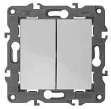 Переключатель двухклавишный ЭРА Elegance 10AX 250V 14-1106-01 Б0034243