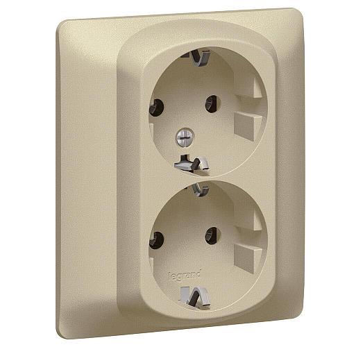 Розетка 2х2К+3 Legrand Galea Life 16A 250V с/з винтовой зажим титановая 771430