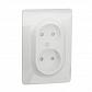 Розетка двойная без заземления со шторками Schneider Electric Unica New NU206344 - фото №1