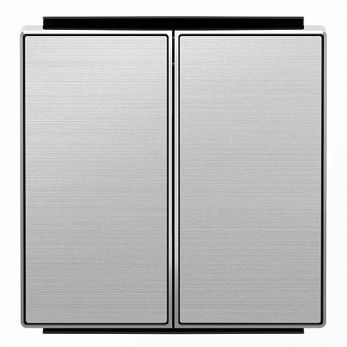 Лицевая панель ABB Sky выключателя двухклавишного нержавеющая сталь 2CLA854200A1401