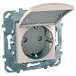 Розетка Schneider Electric Unica с/з со шторкамии крышкой 16A 250V MGU5.037.25TAZD - фото №1