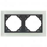 Рамка 2-постовая Efapel Logus 90 Crystal стекло/серый 90920 TCS