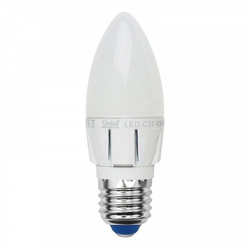 Лампа светодиодная диммируемая (08689) Uniel E27 6W 4500K матовая LED-C37-6W/NW/E27/FR/DIM