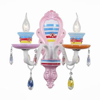 Бра с двумя плафонами розового цвета Бра с двумя плафонами розового цвета