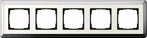 Рамка 5-постовая Gira ClassiX хром/кремовый 0215643
