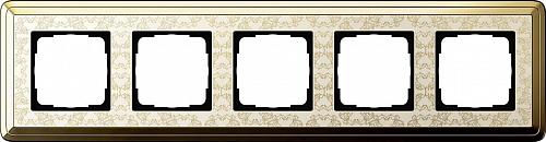 Рамка 5-постовая Gira ClassiX Art латунь/кремовый 0215673