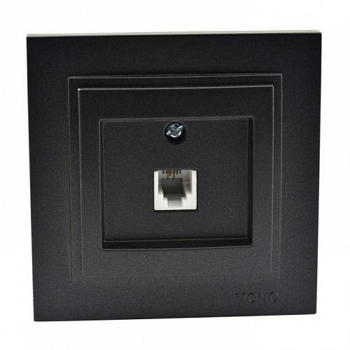 Розетка телефонная RJ11 Mono Electric Despina 3 кат графит 102-202005-124