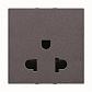 Розетка EU/US ABB Zenit с/з 13A 127V со шторками винтовой зажим антрацит 2CLA223800N1801 - фото №1