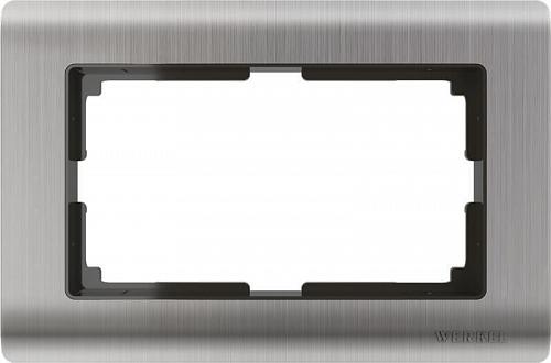 Рамка Werkel Metallic для двойной розетки глянцевый никель WL02-Frame-01-DBL 4690389147074