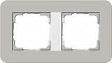 Рамка 2-постовая Gira E3 серый/белый глянцевый 0212412