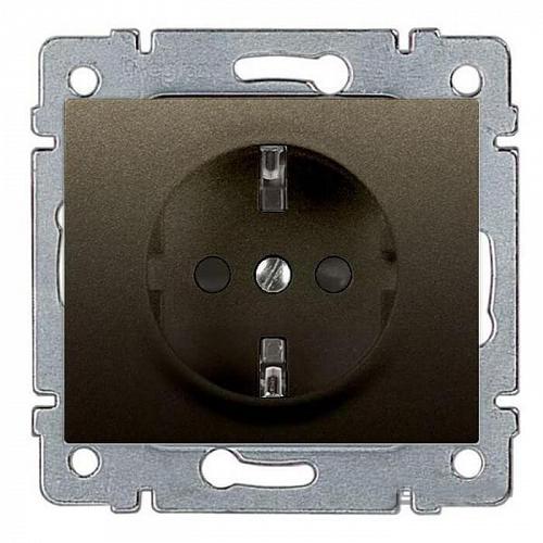 Розетка 2К+3 Legrand Galea Life 16A 250V с/з автоматические клеммы темная бронза 771262