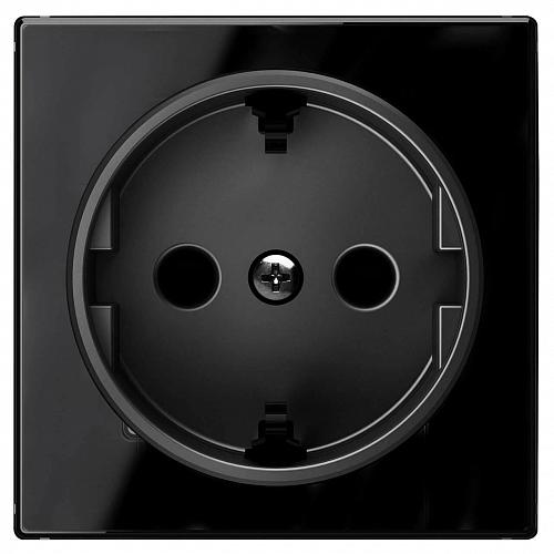 Лицевая панель ABB Sky розетки Schuko с/з стекло чёрное 2CLA858800A2501