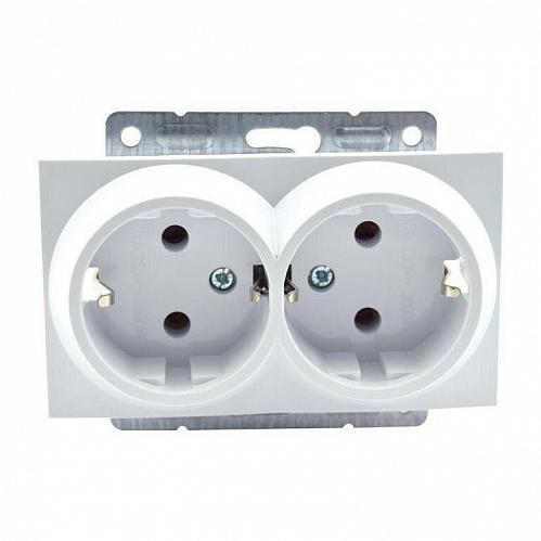 Розетка 2К+З двойная Mono Electric Despina/ Larissa 16A 250V винтовое подключение слоновая кость 500-000104-120