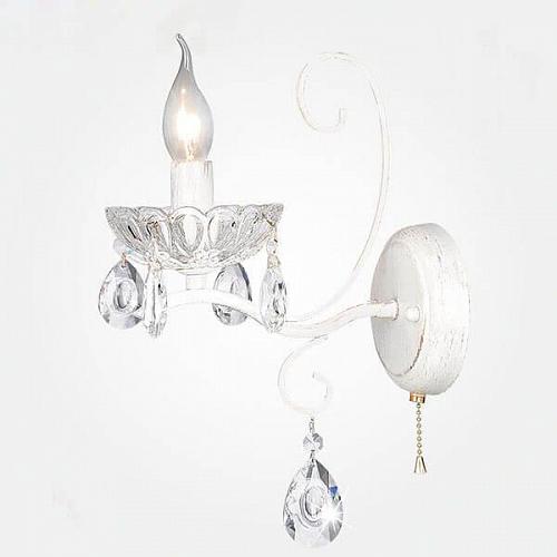 Бра Eurosvet 10061/1 белый с золотом/прозрачный хрусталь Strotskis