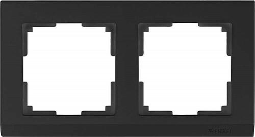 Рамка Werkel Stark на 2 поста черный WL04-Frame-02-silver/black 4690389048845