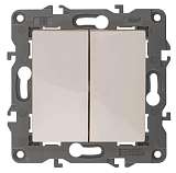 Выключатель двухклавишный ЭРА Elegance 10AX 250V 14-1104-02 Б0034231